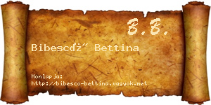 Bibescó Bettina névjegykártya